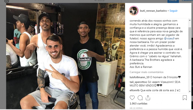 Barbeiro confirma chegada de Vizeu ao Grêmio