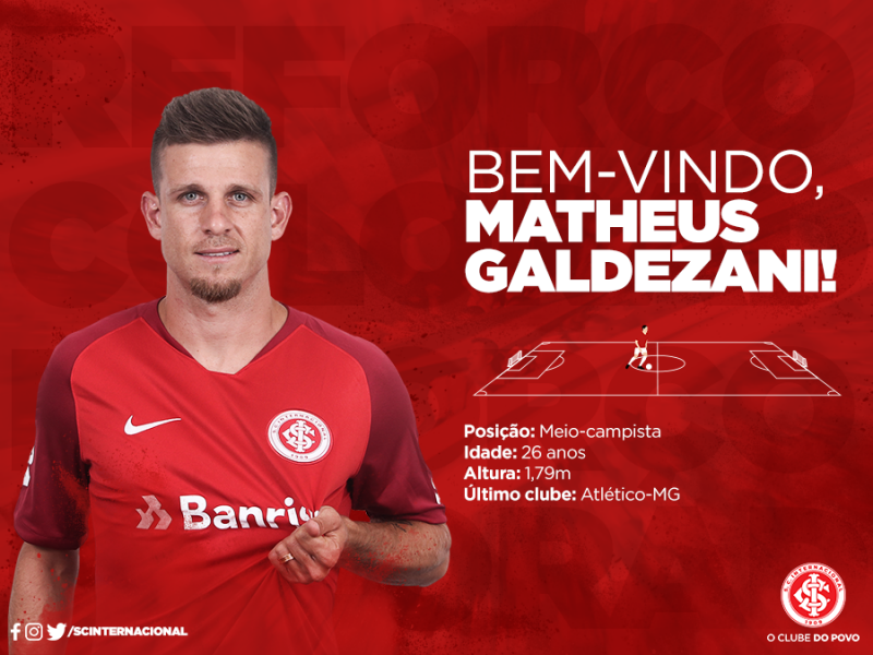 Inter anuncia a contratação de Matheus Galdezani